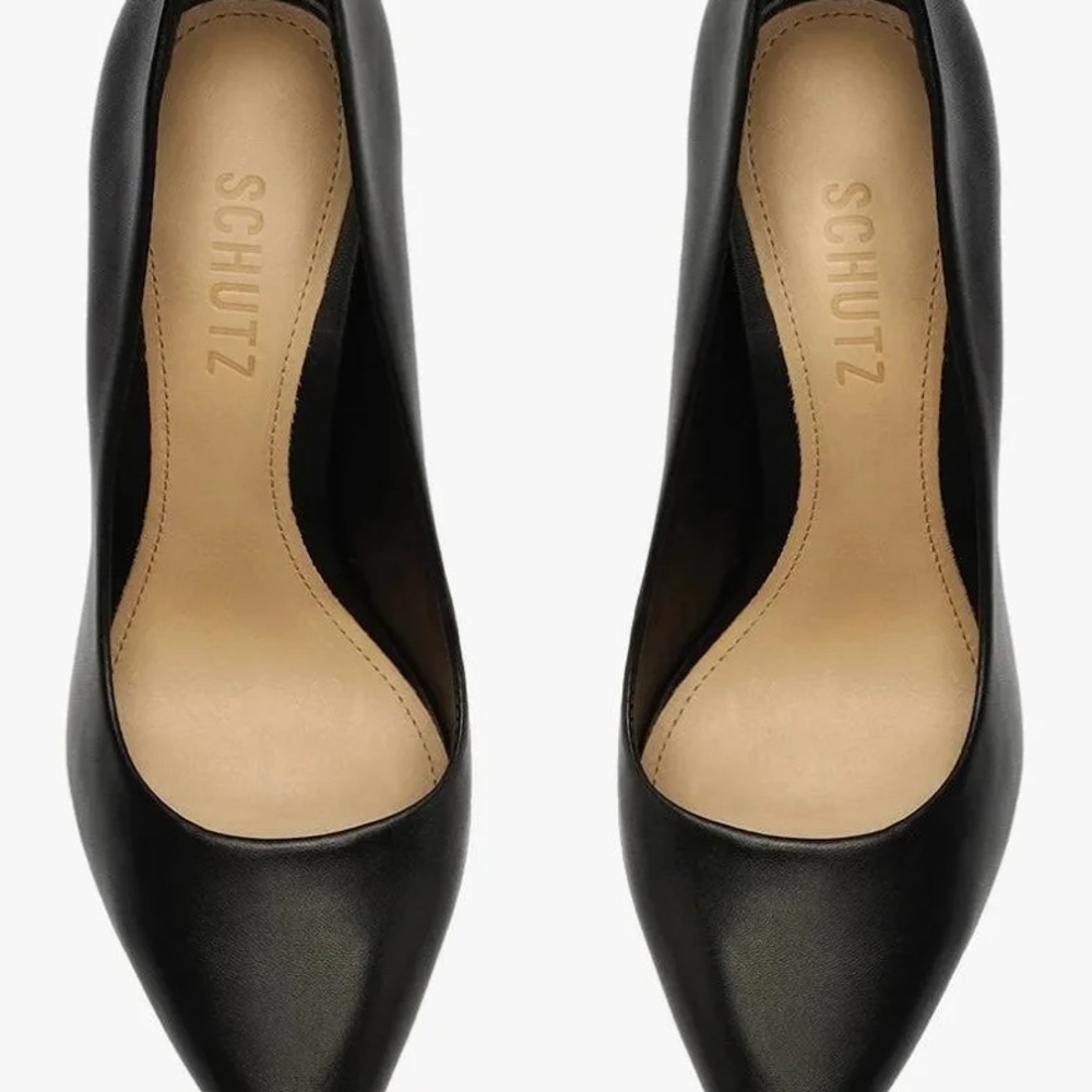 Schutz Black Leather Heels